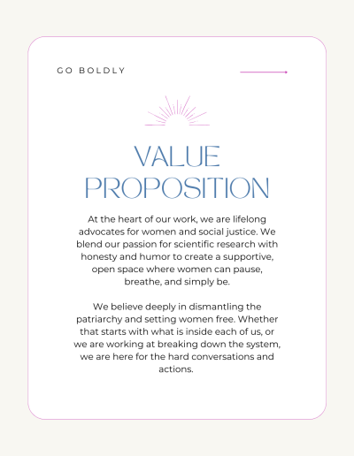 Go Boldly Value Proposition